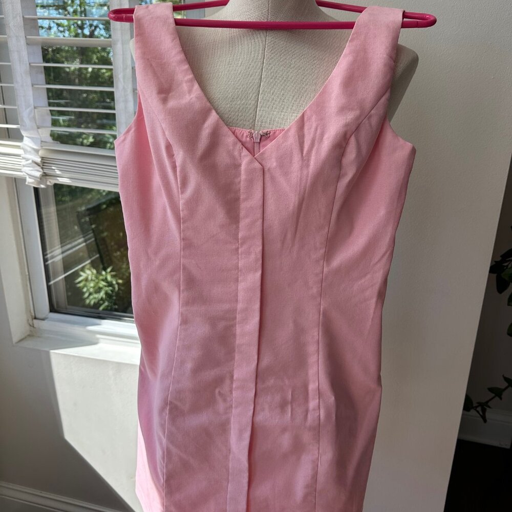 Commense Pink Mini Dress with Gold Star Buttons - Picture 3 of 5